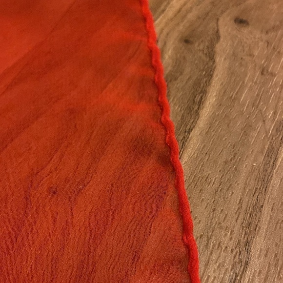 Brilliant Ruby Red Silk Chiffon Scarf - Picture 4 of 4
